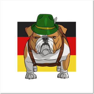 English Bulldog German Oktoberfest Posters and Art